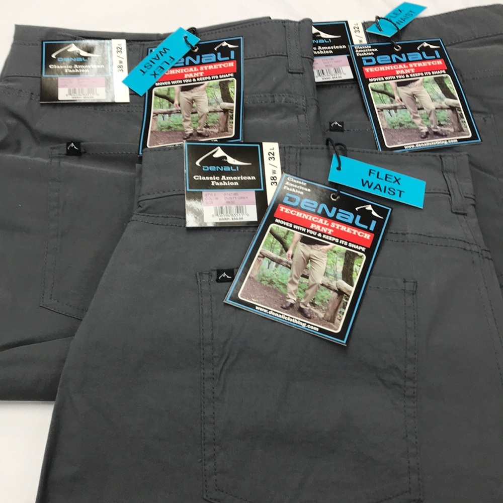 Denali 38-32 Lot of 3. Technical Stretch Pants Dusty Gray Flex Waist